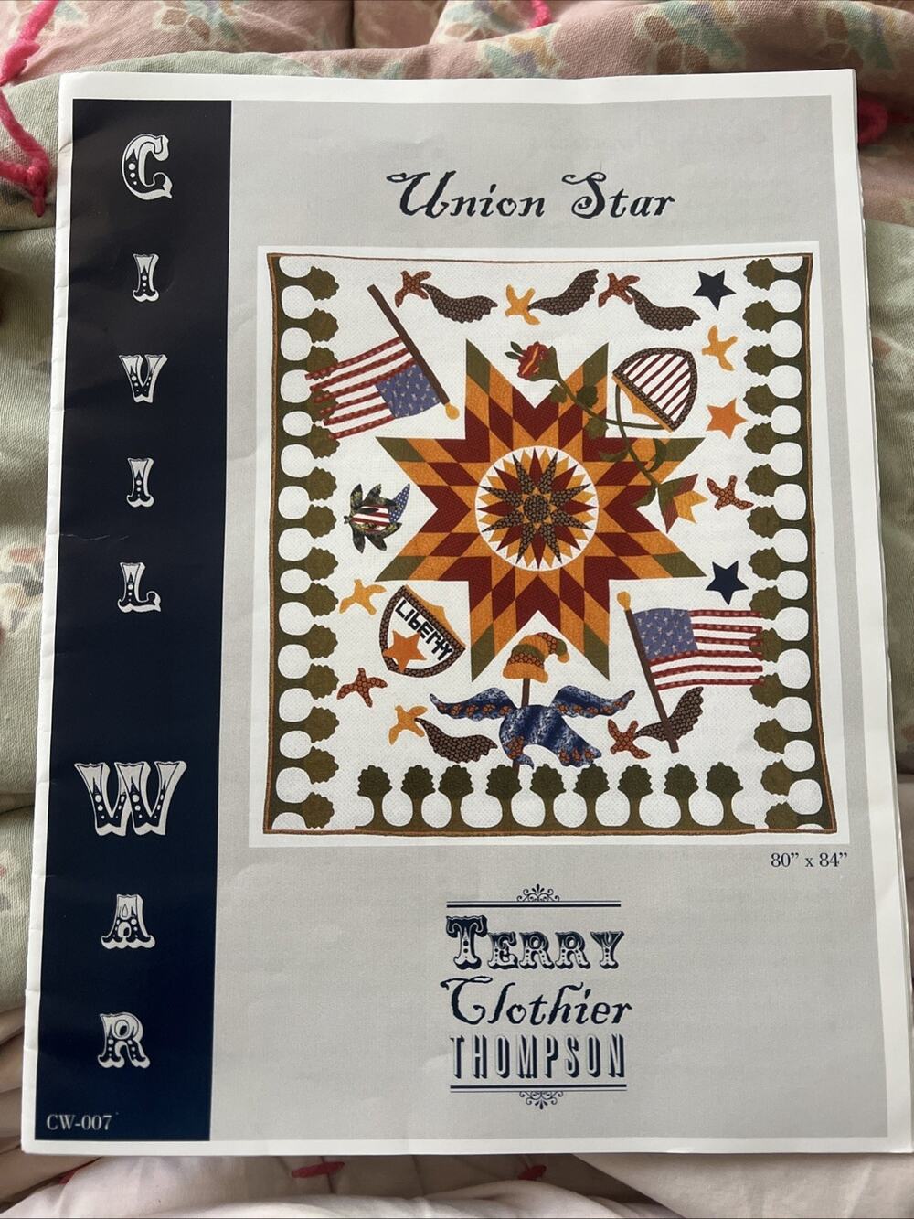1782 Union Star Civil War Quilt Terry Clothier Thompson Peace Creek 80x84 HTF
